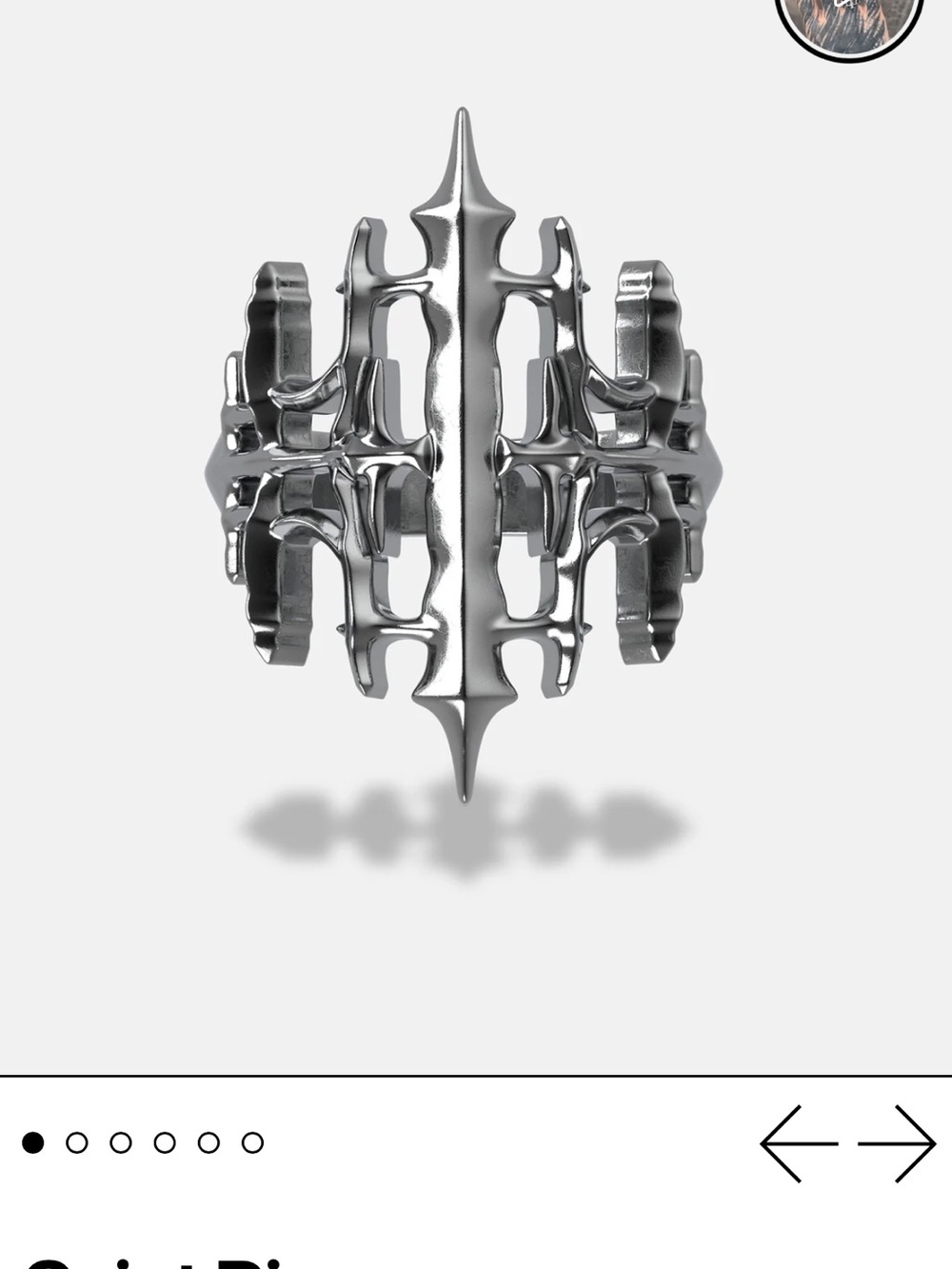 Ornamentus Stainless Steel Gothic Sant Ring Bold Sculpted Design